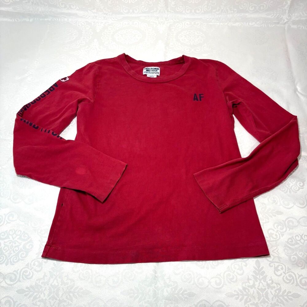 Y2K Abercrombie Top Long Sleeve Baby Tee Well Worn Bleached Grunge Thrashed S